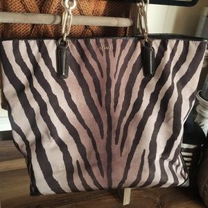 Coach Zebra print large Tote